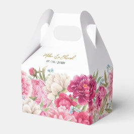 ピンクエレガント牡丹花模様結婚ズ フェイバーボックス