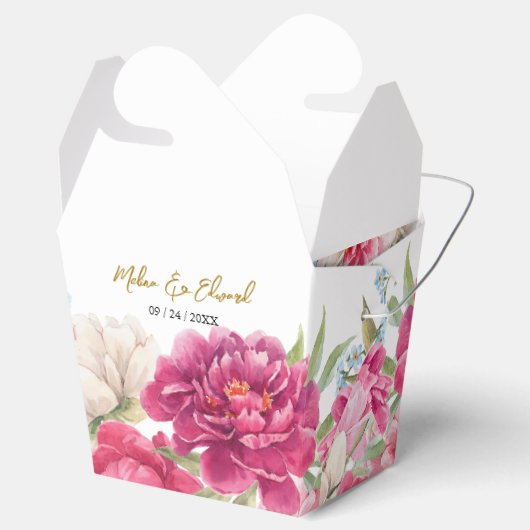 ピンクエレガント牡丹花模様結婚ズ フェイバーボックス (オープン)