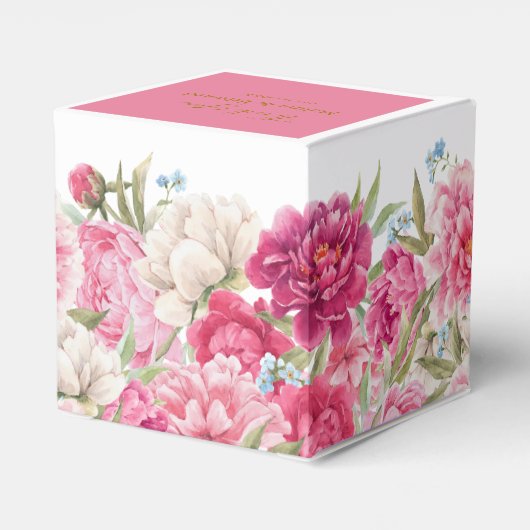 ピンクエレガント牡丹花模様結婚ズ フェイバーボックス (裏面サイド)