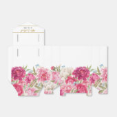 ピンクエレガント牡丹花模様結婚式の引き出物箱 フェイバーボックス (折り畳みなし)