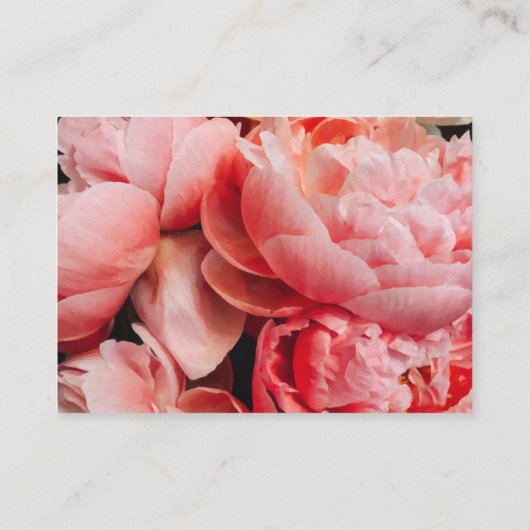 ピンクエレガント牡丹 – パーソナライズされた 名刺 (裏面)