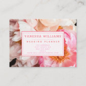 ピンクエレガント牡丹 – ビジネスパーソナライズされたカード 名刺 (正面)
