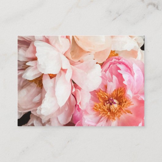 ピンクエレガント牡丹 – ビジネスパーソナライズされたカード 名刺 (裏面)