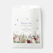 ピンクエレガント紫の花と蝶 フェイバーバッグ (正面)