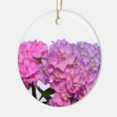 ピンクエレガント紫フローラアジサイ セラミックオーナメント (左)