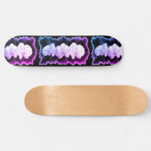 ピンクエレガント紫色の水の色の花模様 スケートボード (横)
