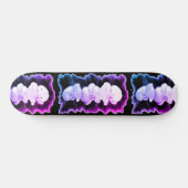 ピンクエレガント紫色の水の色の花模様 スケートボード (横)