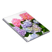 ピンクエレガント紫色の青いフローラアジサイの花束 ノートブック (右側)