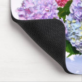 ピンクエレガント紫色の青いフローラアジサイの花束 マウスパッド (コーナー)