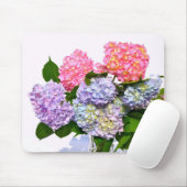 ピンクエレガント紫色の青いフローラアジサイの花束 マウスパッド (マウス)