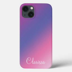 ピンクエレガント紫色の青グラデーション色カラフル iPhone 13ケース