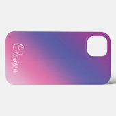 ピンクエレガント紫色の青グラデーション色カラフル Case-Mate iPhoneケース (裏面 (横))