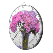 ピンクエレガント紫花模様アジサイ ダーツボード (正面右)