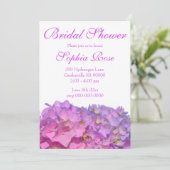 ピンクエレガント紫花模様アジサイ 招待状 (スタンド正面)