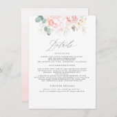 ピンクエレガント結婚フローラ情報 エンクロージャーカード (正面/裏面)