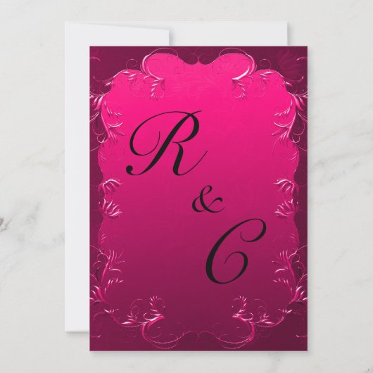 ピンクエレガント結婚式招待状 招待状 (裏面)