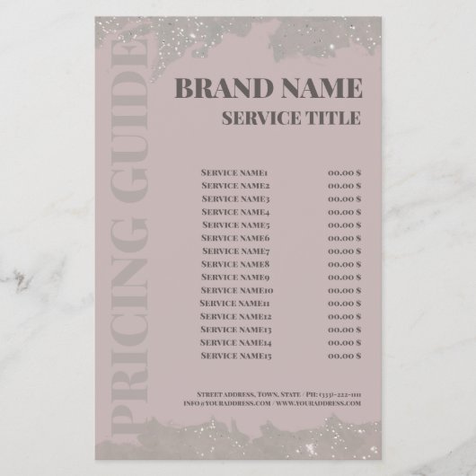 ピンクエレガント美しいサロン価格表フライヤー チラシ (正面)