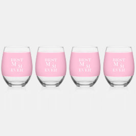 ピンクエレガント色に最高のおしゃれな「お母さん」かわいいハート ステムなしワイングラス