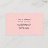 ピンクエレガント色のストライプパターン 名刺 (裏面)