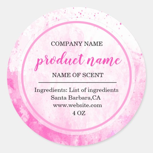 ピンクエレガント色のスパラベル ラウンドシール (正面)