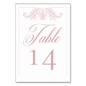 ピンクエレガント色のチノイスリーのバードク結婚スト テーブルナンバー (裏面)