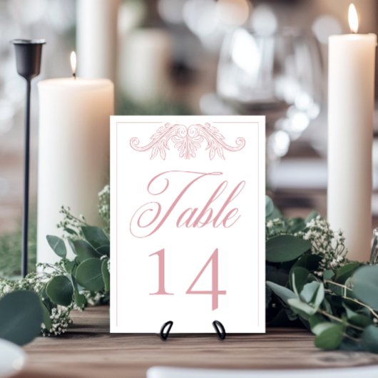 ピンクエレガント色のチノイスリーのバードク結婚スト テーブルナンバー