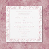 ピンクエレガント色のチノイスリーバード&クレスト結婚ズ 招待状