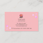 ピンクエレガント色のドット 名刺 (裏面)