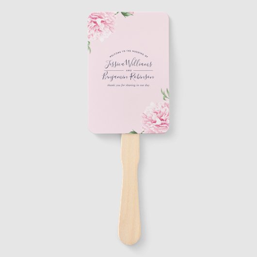 ピンクエレガント色のモダン歓迎の日程 ハンドファン (正面)