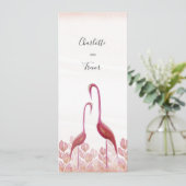 ピンクエレガント色の夕日の水彩フラミンゴ カード (スタンド正面)