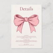 ピンクエレガント色の手描きボー結婚ズ エンクロージャーカード (正面)