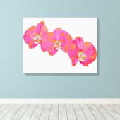 ピンクエレガント色の熱帯フローラ水色フローラ キャンバスプリント (インサイチュ (ウッドフロア))