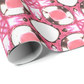 ピンクエレガント色の白い水の色のパスタイリッシュターン ラッピングペーパー (ロールコーナー)