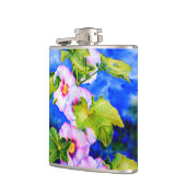 ピンクエレガント色の白い水彩フローラ園 フラスク (左)