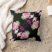 ピンクエレガント色の白い牡丹フローラ園写真 クッション (ブランケット)