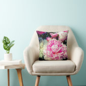 ピンクエレガント色の白い牡丹フローラ園写真 クッション (椅子)