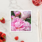 ピンクエレガント色の白い牡丹フローラ園写真 スタンダードカクテルナプキン (インサイチュ)