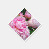 ピンクエレガント色の白い牡丹フローラ園写真 スタンダードカクテルナプキン (角)