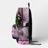 ピンクエレガント色の白い牡丹フローラ園写真 プリントバックパック (右)