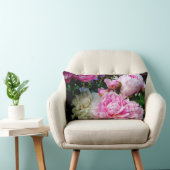 ピンクエレガント色の白い牡丹フローラ園写真 ランバークッション (椅子)