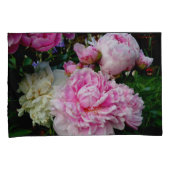 ピンクエレガント色の白い牡丹フローラ園写真 枕カバー (正面右)