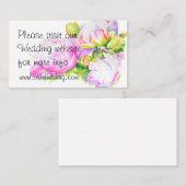 ピンクエレガント色の白い牡丹フローラ水色 エンクロージャーカード (正面/裏面)