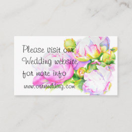 ピンクエレガント色の白い牡丹フローラ水色 エンクロージャーカード