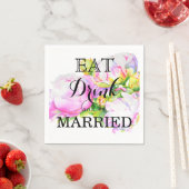 ピンクエレガント色の白い牡丹フローラ水色 スタンダードカクテルナプキン (インサイチュ)