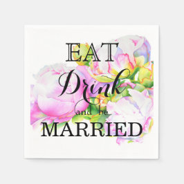 ピンクエレガント色の白い牡丹フローラ水色 スタンダードカクテルナプキン