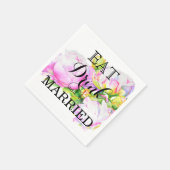 ピンクエレガント色の白い牡丹フローラ水色 スタンダードカクテルナプキン (角)