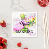 ピンクエレガント色の白い牡丹フローラ水色 スタンダードカクテルナプキン (インサイチュ)