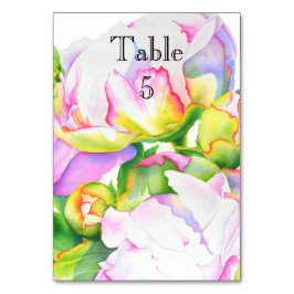 ピンクエレガント色の白い牡丹フローラ水色 テーブルナンバー