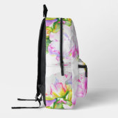 ピンクエレガント色の白い牡丹フローラ水色 プリントバックパック (左)