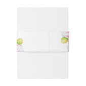 ピンクエレガント色の白い牡丹フローラ水色 招待状ベリーバンド (裏面例)